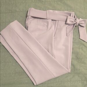 Loft Tailored Marisa Pants in Light Lavender with Belt